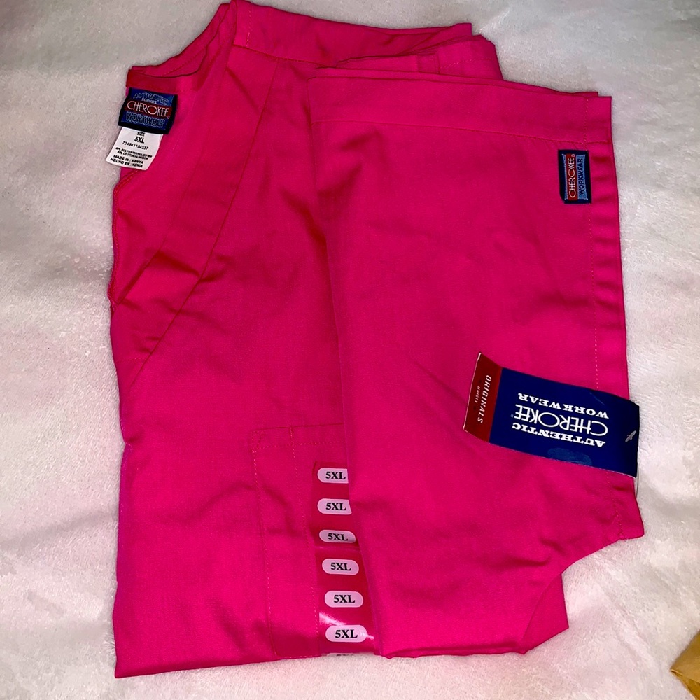 Cherokee Pink Scrub Top Size 5X New with Tags